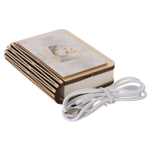 Bomboniera Prima Comunione lampada bimba libro LED ricaricabile 10x8 cm 7