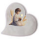 Bomboniera Prima Comunione profumatore cuore con bimbo 14x15x5 cm s1