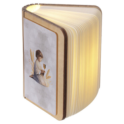 Lembrancinha de Primeira Comunhão livro LED recarregável USB 10x8 cm 5