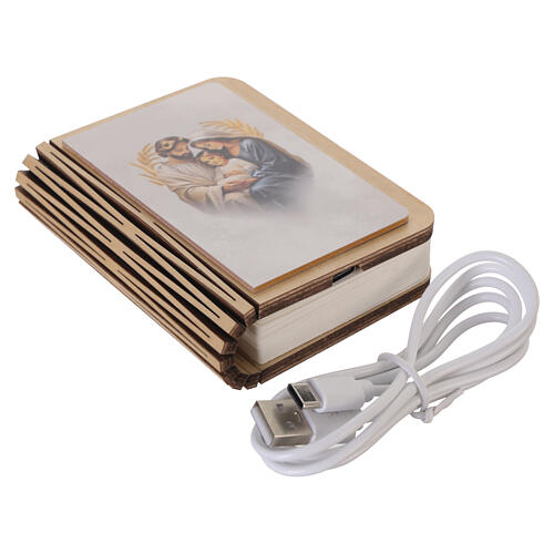 Holy Family favour, LED rechargeable book, 4x3 in 7