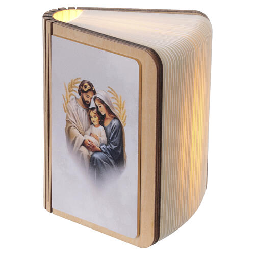 Recuerdo Sagrada Familia lámpara libro LED recargable 10 x 8 cm 5