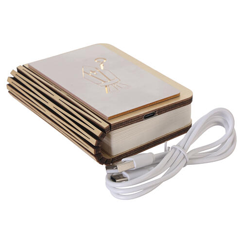 Souvenir de Confirmation livre LED rechargeable 10x8 cm 7