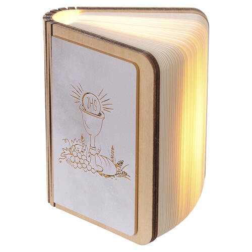 Souvenir de Première Communion lampe LED en forme de livre USB 10x8 cm 5