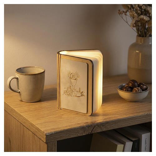 Bomboniera Prima Comunione lampada LED libro USB 10x8 3