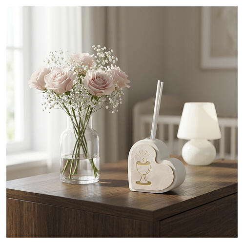 First Communion favor heart diffuser, 7x7 cm made in Italy 2