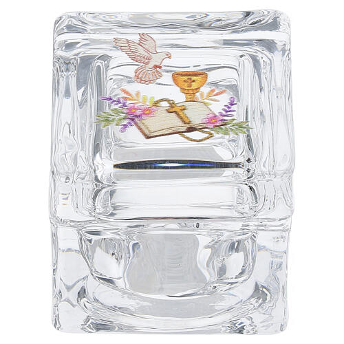 First Communion Favor Glass Cube with Lid, 5x5 cm 4