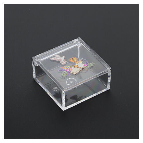 First Communion Clear Box Favor with Symbols, 6x6 cm 2