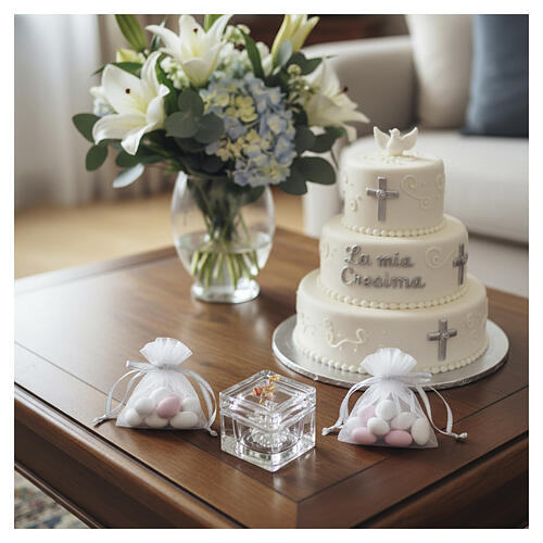 Confirmation favor glass cube box with lid, 5x5 cm 2