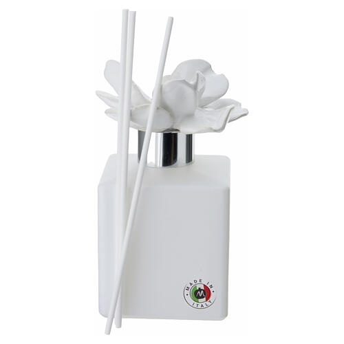 Wedding favour, room diffuser with flower and interlaced wedding rings, 5x2.5 in 4