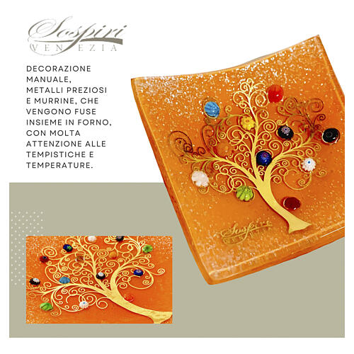 Orange centrepiece with Tree of Life, 10x10 in 5