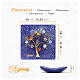 Centre de table bleu en verre de Murano 40x40 cm avec murrines et Arbre de Vie s3