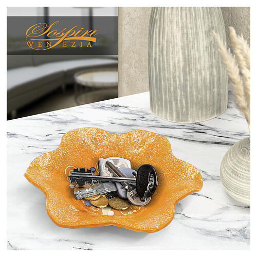 Schale aus Murano-Glas – Lebensbaum, orange, 20 x 20 cm 5