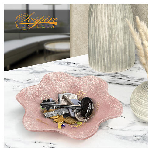 Schale aus Murano-Glas – Lebensbaum, rosa, 20 x 20 cm 5