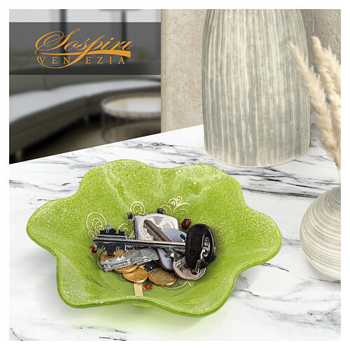 Schale aus Murano-Glas – Lebensbaum, grün, 20 x 20 cm 5