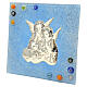Blue picture of angels in Murano glass for baptism s2