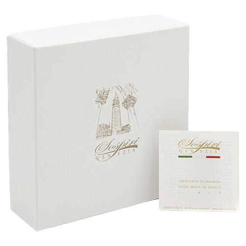 Ikona aniołów ze szkła Murano, na chrzest, kolor biały 4