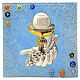 First Communion icon with blue Murano glass chalice s1