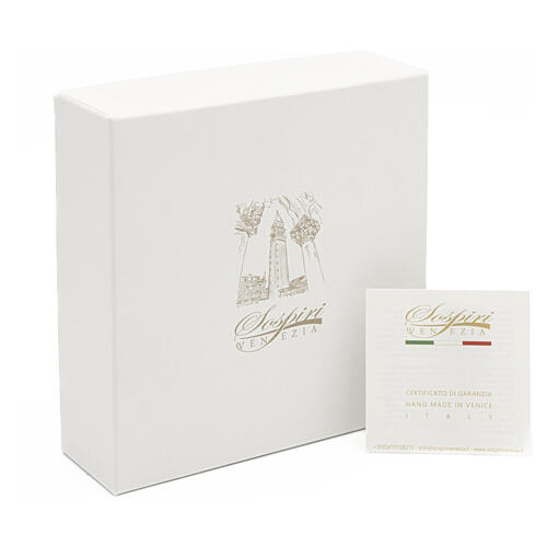 Small picture of the First Communion, white Murano glass with chalice and host 4