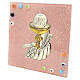 Pink Murano glass icon with chalice for First Communion s2