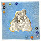 Bildtafel aus Murano-Glas – Heilige Familie, hellblau, 10 x 10,5 cm s1