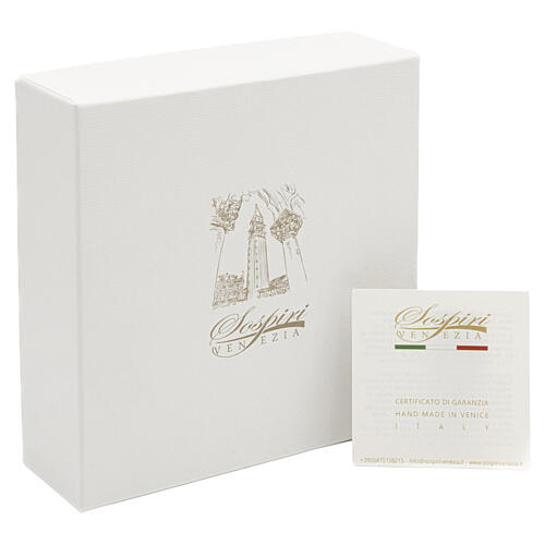 Icono boda blanca con Sagrada Familia de vidrio de Murano 4