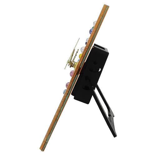 Zegar do postawienia kwadratowy z murrinami Murano, Drzewo Życia, pomarańczowy, 9,5×9,5 cm 5