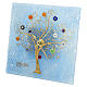 Blue Square Table Clock with Murine Murano Glass and Tree of Life, 9.5 x 9.5 cm s2
