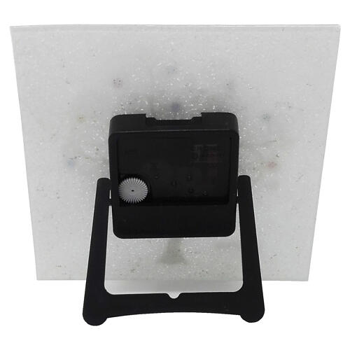 Reloj de mesa blanco murrinas vidrio de Murano y Árbol de la Vida 10x10cm 6