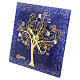 Square blue table clock with Murano glass murrine and Tree of Life in 24K gold leaf, 3.5x3.5 in s4