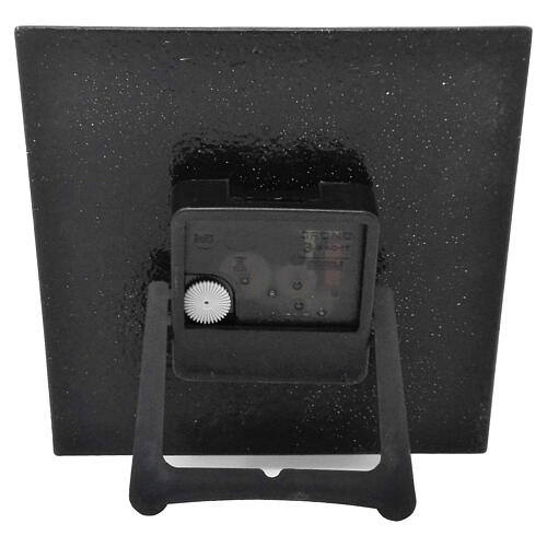 Black Square Table Clock with Tree of Life Murrine in Murano Glass, 9.5x9.5 cm 6