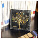 Black Square Table Clock with Tree of Life Murrine in Murano Glass, 9.5x9.5 cm s2