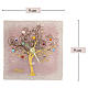 Orologio da tavolo quadrato rosa vetro Murano Albero della Vita e murrine colorate 10x10cm s3