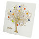 Square white tabletop clock with Murano glass and Tree of Life, 6x6 in s4