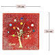 Red square table clock with Murano glass, Tree of Life decoration, 6x6 in s3