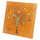 Horloge de table carrée en verre de Murano avec Arbre de Vie orange 20x20 cm s4