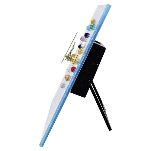 Blue Murano Glass Square Table Clock with Tree of Life, 20x20 cm 5