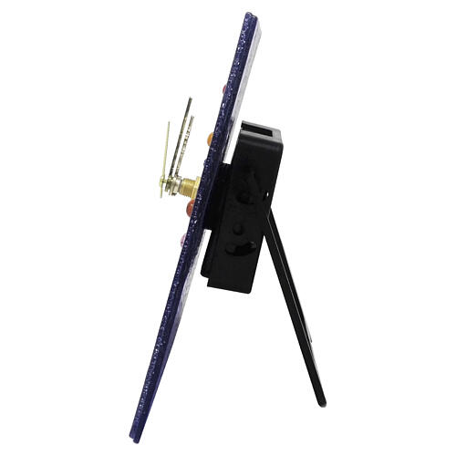 Reloj de mesa cuadrado vidrio de Murano azul con Árbol de la Vida 20 x 20 cm 5