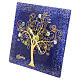 Square Murano Glass Table Clock in Blue with Tree of Life, 20 x 20 cm s4