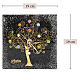 Square Black Murano Glass Table Clock with Gilded Tree of Life, 19x19 cm s3