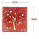 Square red Murano glass table clock with Tree of Life decoration, 7.5x7.5 in s3