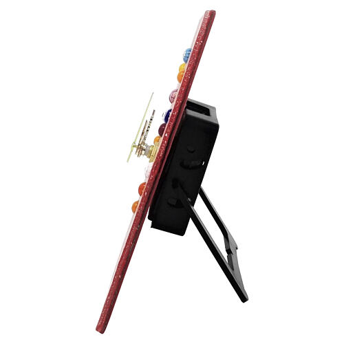 Zegar kwadratowy ze szkła Murano, czerwony, z motywem Drzewa Życia, 20 × 20 cm 7