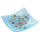 Blue Murano glass dish  with Tree of Life in genuine gold leaf s1