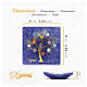 Piattino 9x9 cm blu murrine vetro di Murano con Albero della Vita s3