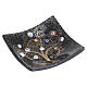 Piattino 9x9 cm nero murrine vetro di Murano con Albero della Vita s1