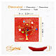 Petit plat 9x9 cm en verre de Murano rouge avec murrines et Arbre de Vie s3