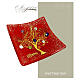 Red Murano Glass Murrine Dish with Tree of Life, 9x9 cm s6