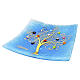 Piattino 15x15cm murrine vetro di Murano con finitura Azzurro s1