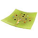 Piattino murrine vetro di Murano verde 15x15cm s1