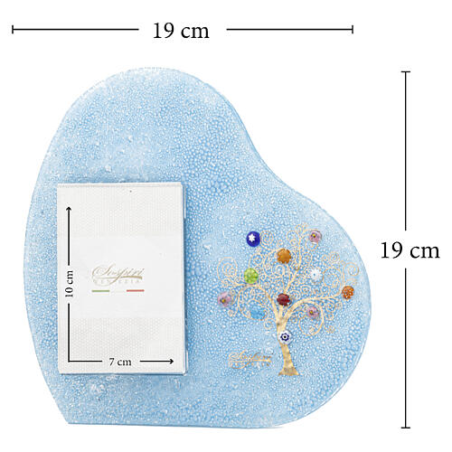 Light Blue Tree of Life Photo Frame with Murano Glass Murrine, 19x19 cm 3