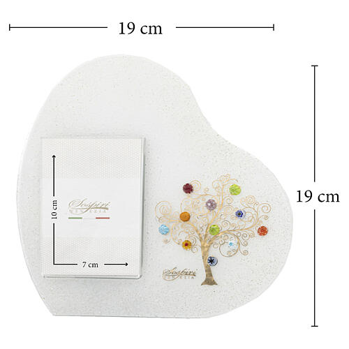 White Glass Photo Frame with Tree of Life Decoration and Murano Murrine 20x20 cm 3